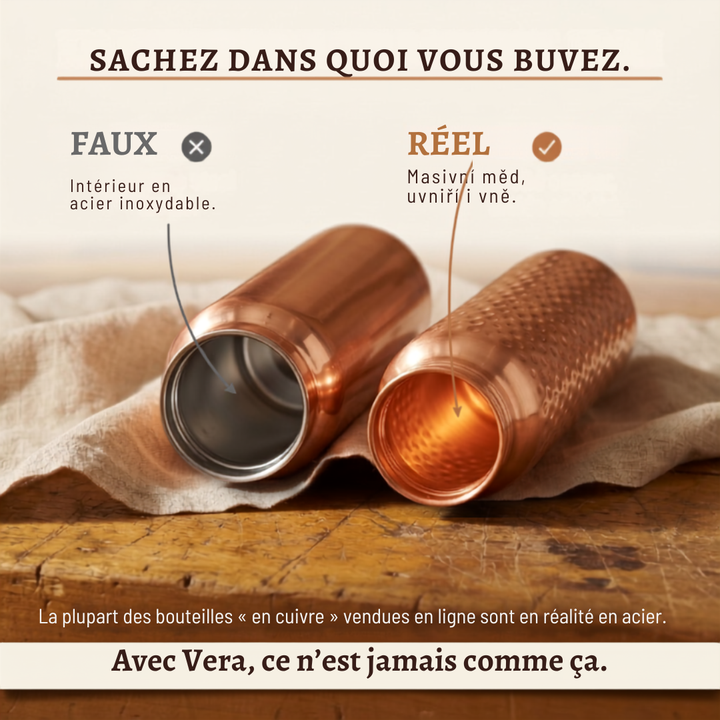 Bouteille d'eau en cuivre pur Margot Cuivre