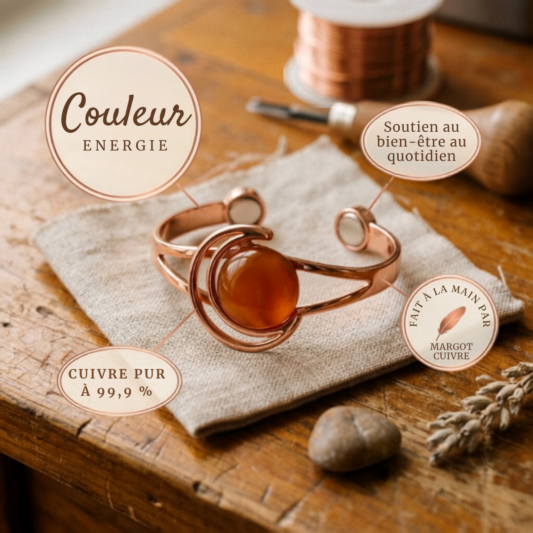 Boucles d'oreilles Margot Cuivre Sphere Bracelet en Cuivre Orange