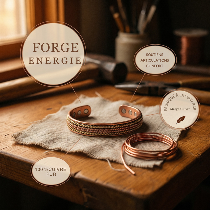 Bracelet en cuivre Margot Cuivre Forge