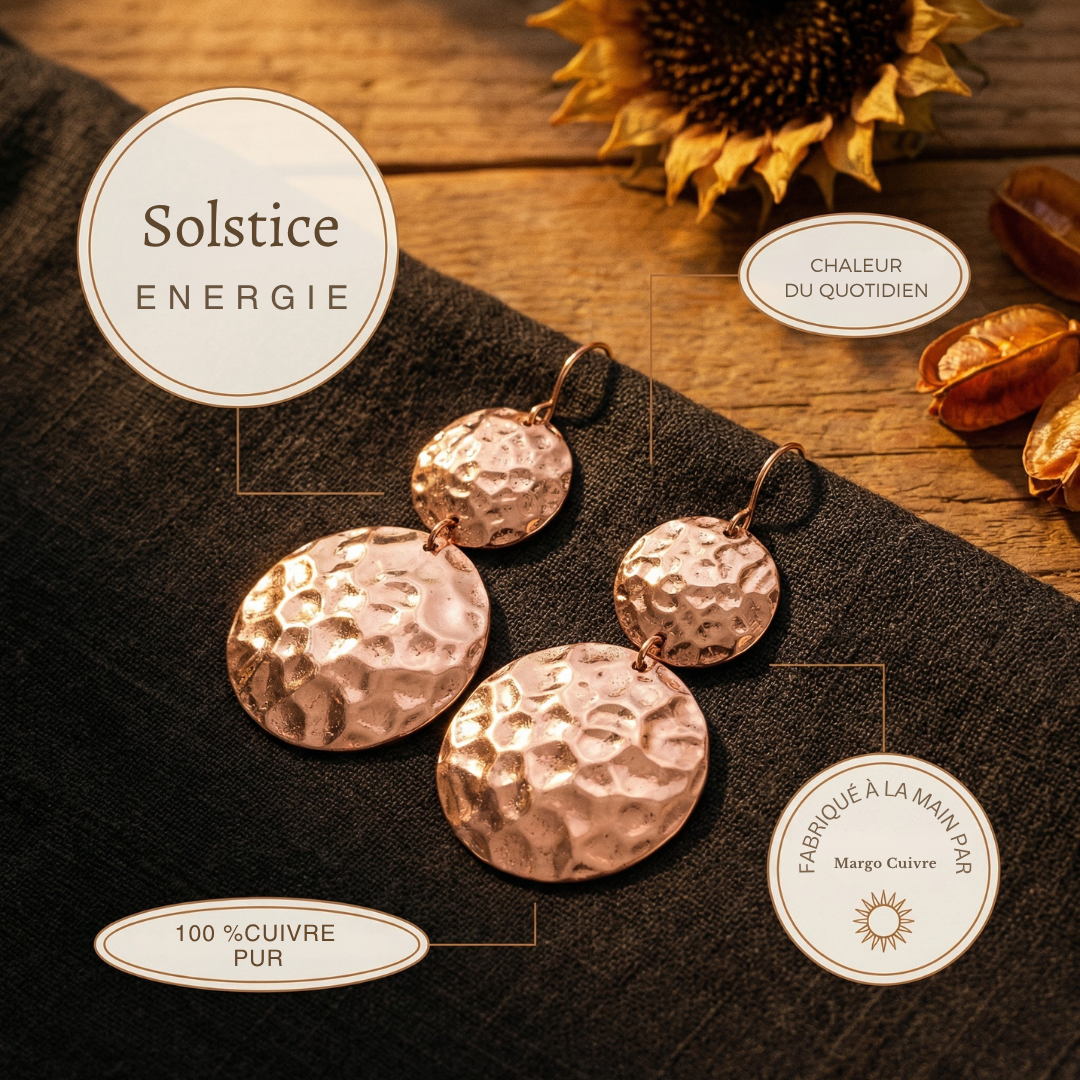 Boucles d'oreilles en cuivre de Margot Cuivre pour le Solstice