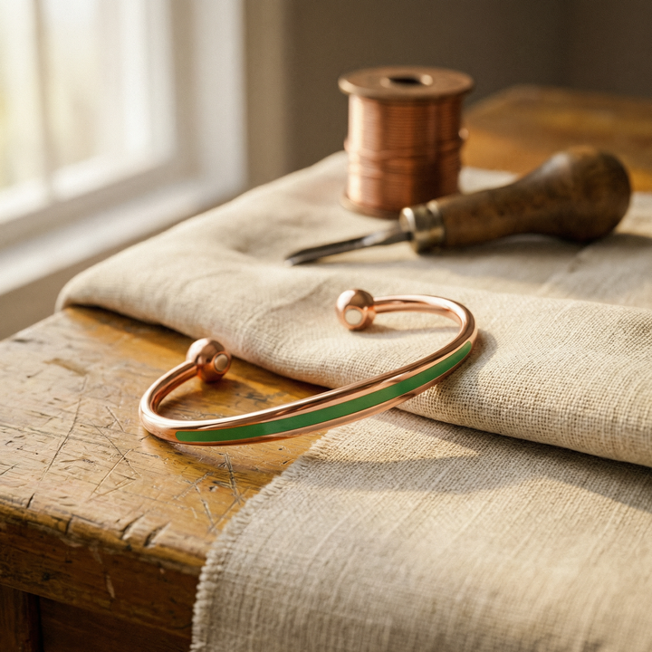 Boucles d'oreilles Margot Cuivre en cuivre et jade