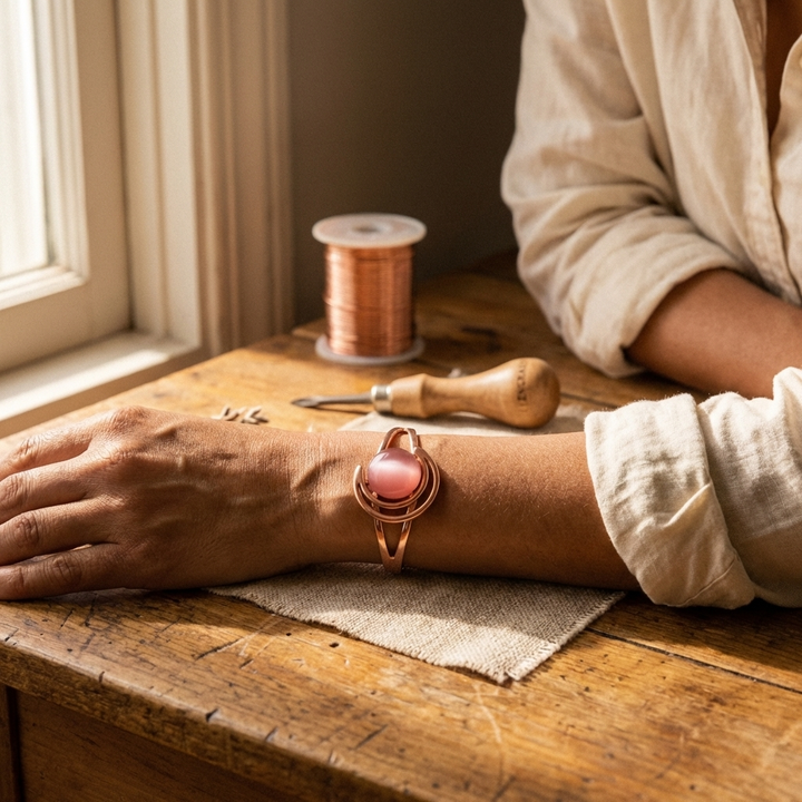 Bracelet en cuivre rose Margot Cuivre Sphere