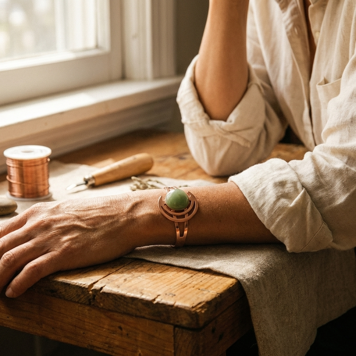 Bracelet en cuivre vert Margot Cuivre Sphere